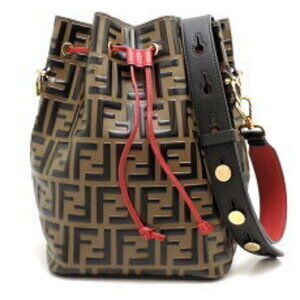 Fendi Zucca Montresor Shoulder Bag Brown Leather